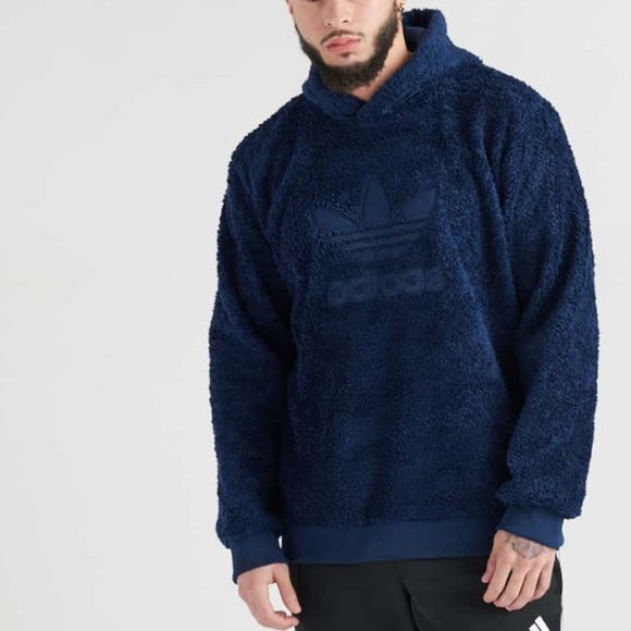 adidas navy sherpa hoodie